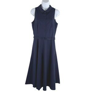 Gal Meets Glam Rose Cotton Blend Shirt Dress Size 6‎ Navy Blue NWT DR-1773